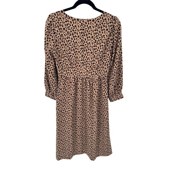J.Crew Mob Wife Button Front Dress Womens size 2 Leopard Print Polyester NEW - Picture 7 of 10